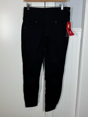 Spanx Black Denim Leggings Jeans 2066 Alexia Size medium High Rise Side Zip nwt